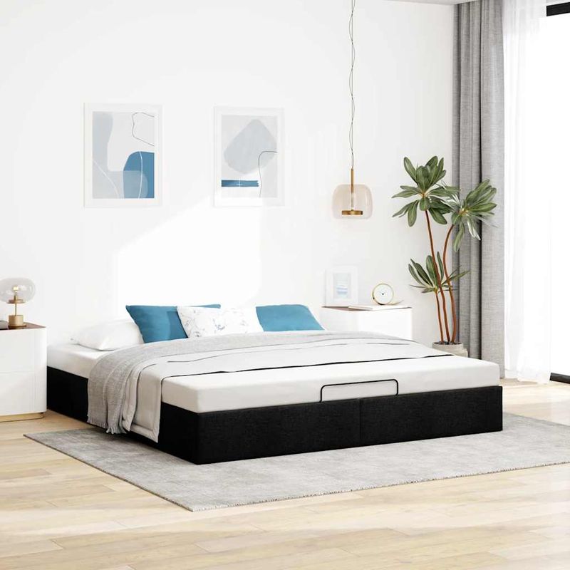 Casa si Gradina - Mobilier - Paturi si accesorii - Paturi - Cadru de pat otoman fara saltea Negru 180x200 cm Material - Infinity.ro