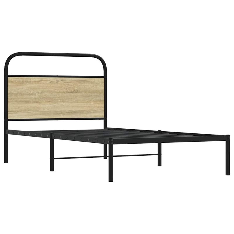 Casa si Gradina - Mobilier - Paturi si accesorii - Paturi - Cadru de pat fara saltea 107x203 cm Lemn derivat stejar Sonoma - Infinity.ro