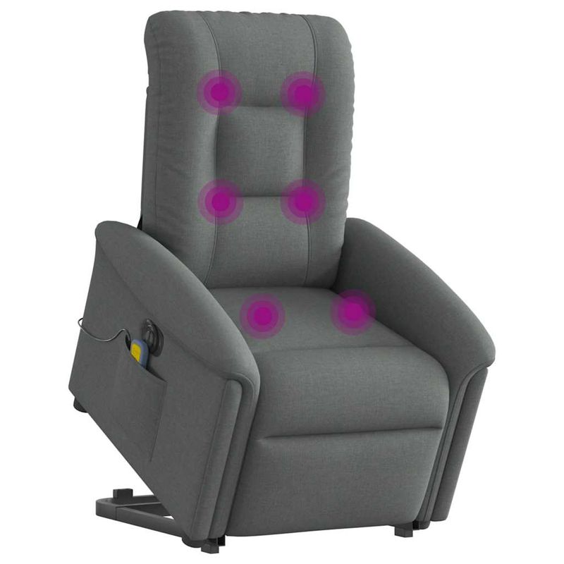 Ingrijire personala si Cosmetice - Sanatate si wellness - Articole wellness - Fotolii de masaj - Fotoliu electric masaj rabatabil cu ridicare, gri inchis textil - Infinity.ro