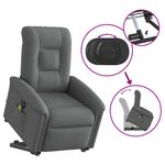 Ingrijire personala si Cosmetice - Sanatate si wellness - Articole wellness - Fotolii de masaj - Fotoliu electric masaj rabatabil cu ridicare, gri inchis textil - Infinity.ro