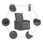 Ingrijire personala si Cosmetice - Sanatate si wellness - Articole wellness - Fotolii de masaj - Fotoliu electric masaj rabatabil cu ridicare, gri inchis textil - Infinity.ro