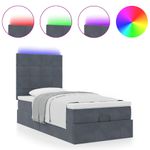 Casa si Gradina - Mobilier - Paturi si accesorii - Paturi - Cadru de pat otoman cu saltele Gri inchis 90x200cm catifea - Infinity.ro