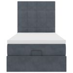 Casa si Gradina - Mobilier - Paturi si accesorii - Paturi - Cadru de pat otoman cu saltele Gri inchis 90x200cm catifea - Infinity.ro