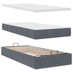 Casa si Gradina - Mobilier - Paturi si accesorii - Paturi - Cadru de pat otoman cu saltele Gri inchis 90x200cm catifea - Infinity.ro