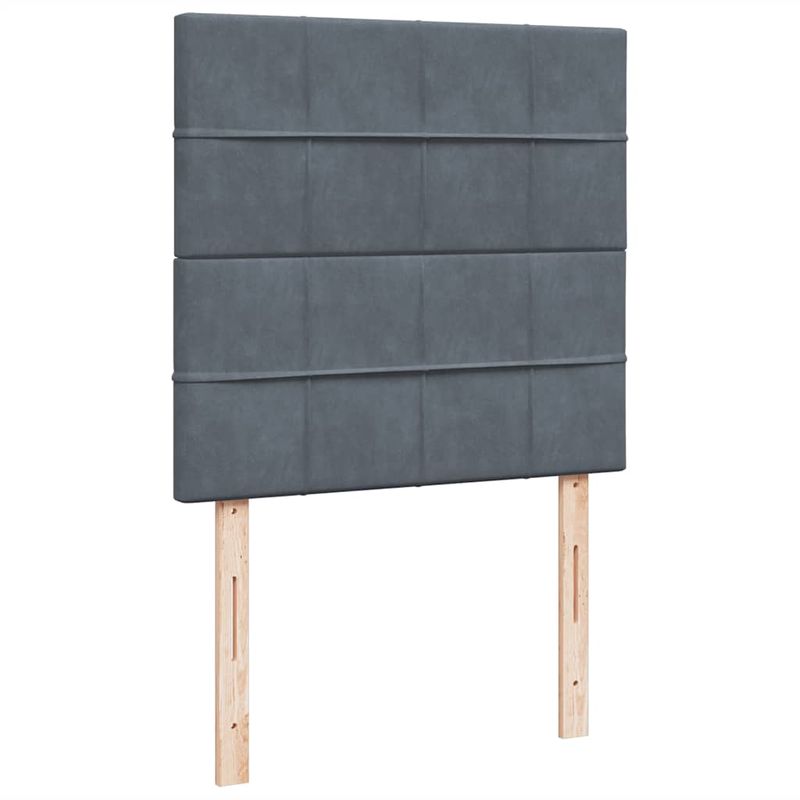 Casa si Gradina - Mobilier - Paturi si accesorii - Paturi - Cadru de pat otoman cu saltele Gri inchis 90x200cm catifea - Infinity.ro