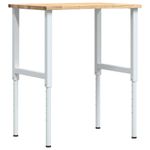 Casa si Gradina - Constructii - Scule de mana si unelte - Mese si bancuri de lucru - Banc lucru 80x60x(71,5-98) cm lemn masiv stejar, alb și natural - Infinity.ro