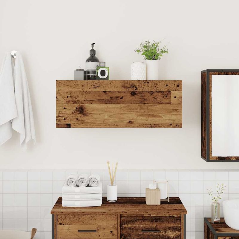 Casa si Gradina - Mobilier - Mobilier baie - Corpuri baie - Dulap perete de baie, lemn vechi, 80x25x30 cm, lemn prelucrat - Infinity.ro
