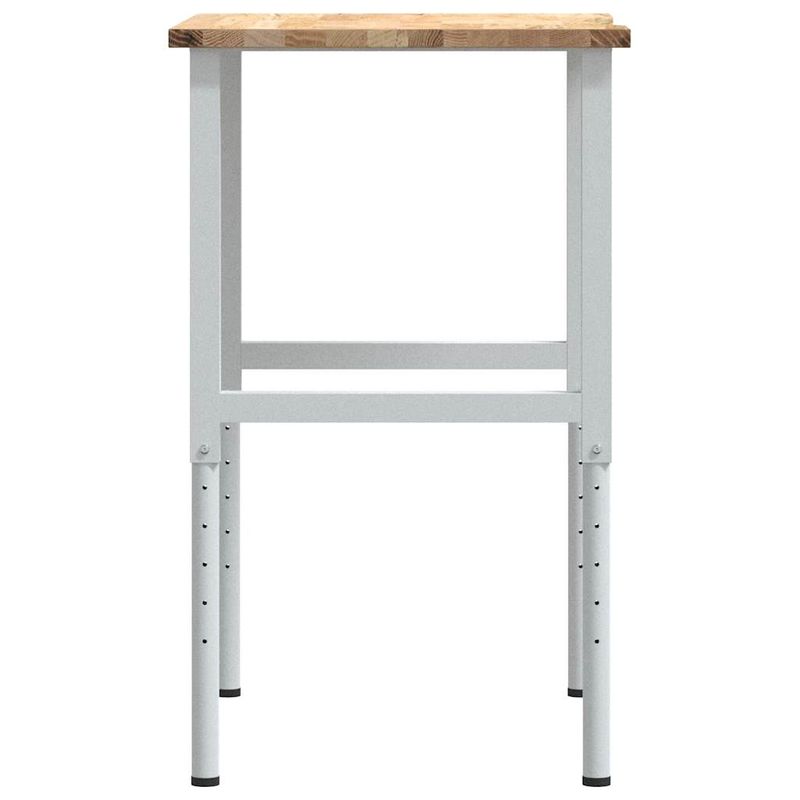 Casa si Gradina - Constructii - Scule de mana si unelte - Mese si bancuri de lucru - Banc lucru 80x60x(71,5-98) cm lemn masiv stejar, alb și natural - Infinity.ro