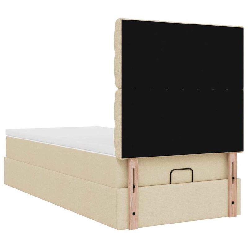 Casa si Gradina - Mobilier - Paturi si accesorii - Paturi - Cadru de pat otoman cu saltea crem 80x200cm stofa - Infinity.ro