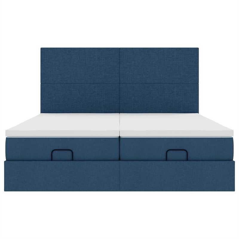 Casa si Gradina - Mobilier - Paturi si accesorii - Paturi - Cadru de pat otoman cu saltele, tesatura albastra 180x200cm - Infinity.ro