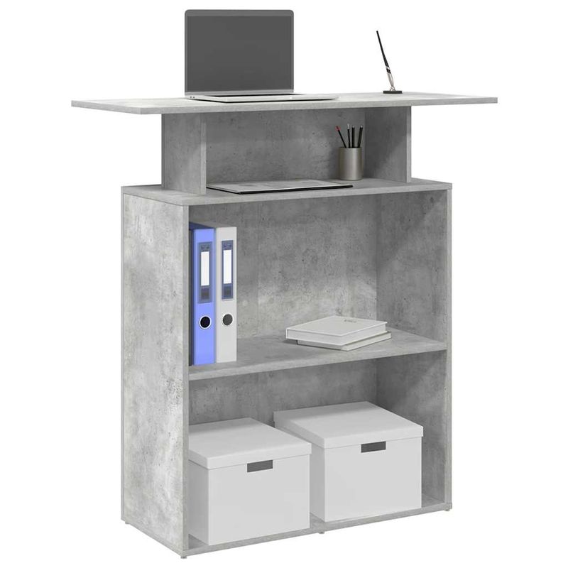 Casa si Gradina - Mobilier - Mese si birouri - Birouri - Birou de receptie Gri beton 100x40x104 cm Lemn prelucrat - Infinity.ro