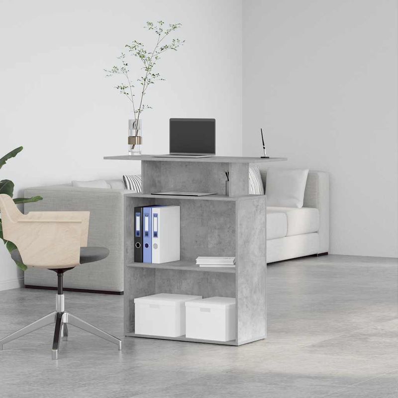 Casa si Gradina - Mobilier - Mese si birouri - Birouri - Birou de receptie Gri beton 100x40x104 cm Lemn prelucrat - Infinity.ro