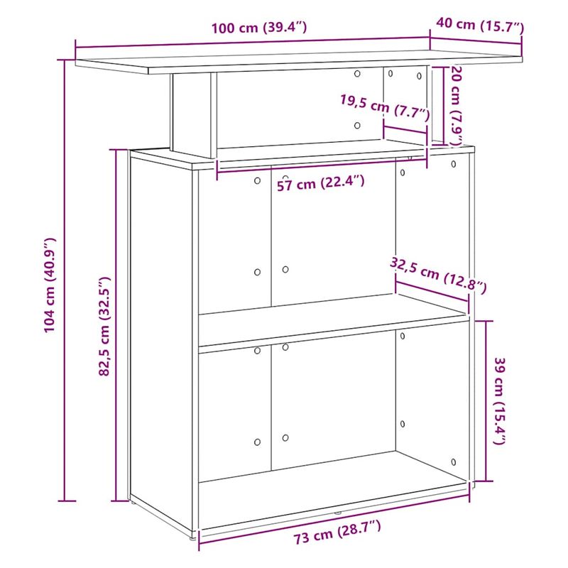 Casa si Gradina - Mobilier - Mese si birouri - Birouri - Birou de receptie Gri beton 100x40x104 cm Lemn prelucrat - Infinity.ro