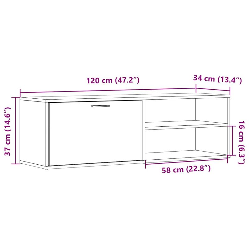 Casa si Gradina - Mobilier - Comode si corpuri - Comode - Dulap TV Lemn vechi 120x34x37 cm Lemn prelucrat - Infinity.ro