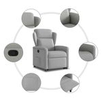 Casa si Gradina - Mobilier - Scaune si fotolii - Fotolii - Fotoliu inclinabil vertical din tesatura gri nor - Infinity.ro