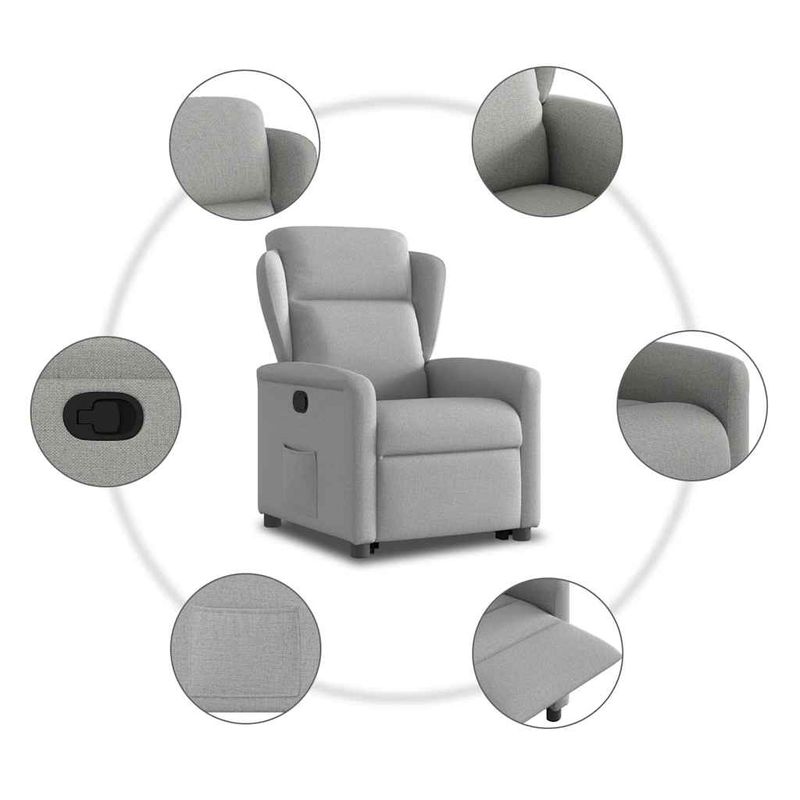 Casa si Gradina - Mobilier - Scaune si fotolii - Fotolii - Fotoliu inclinabil vertical din tesatura gri nor - Infinity.ro