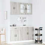 Casa si Gradina - Mobilier - Comode si corpuri - Corpuri bucatarie - Set de dulapuri de bucatarie 4 piese „Kalmar” lemn Sonoma gri - Infinity.ro
