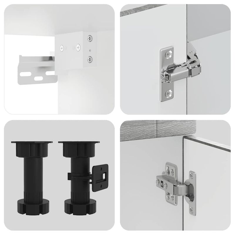 Casa si Gradina - Mobilier - Comode si corpuri - Corpuri bucatarie - Set de dulapuri de bucatarie 4 piese „Kalmar” lemn Sonoma gri - Infinity.ro