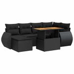 Casa si Gradina - Gradina si terasa - Mobilier exterior - Seturi mobila gradina - Set canapele de gradina cu perne, 7 piese, negru, poliratan - Infinity.ro