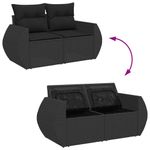 Casa si Gradina - Gradina si terasa - Mobilier exterior - Seturi mobila gradina - Set canapele de gradina cu perne, 7 piese, negru, poliratan - Infinity.ro