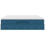 Casa si Gradina - Mobilier - Paturi si accesorii - Paturi - Cadru de pat otoman cu saltea Albastru inchis 160x200cm catifea - Infinity.ro