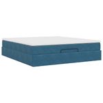 Casa si Gradina - Mobilier - Paturi si accesorii - Paturi - Cadru de pat otoman cu saltea Albastru inchis 160x200cm catifea - Infinity.ro