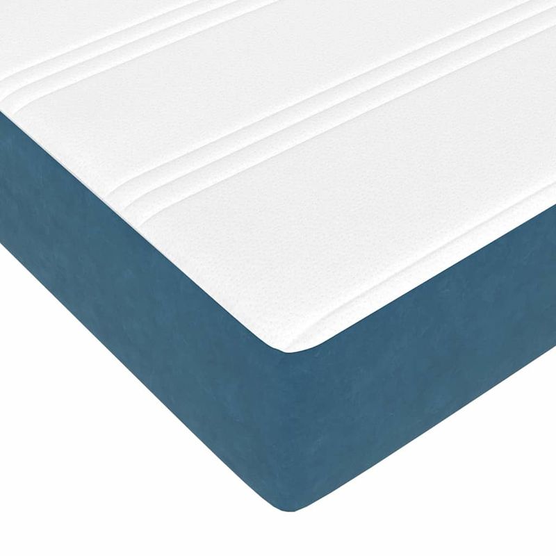 Casa si Gradina - Mobilier - Paturi si accesorii - Paturi - Cadru de pat otoman cu saltea Albastru inchis 160x200cm catifea - Infinity.ro