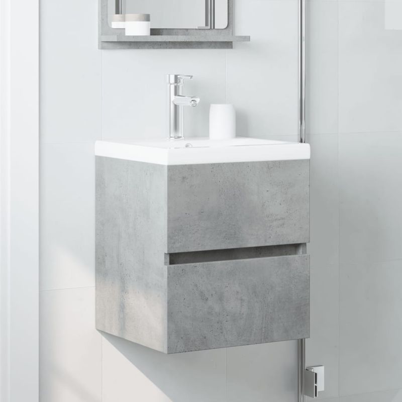 Casa si Gradina - Mobilier - Mobilier baie - Comode baie - Dulap pentru chiuveta, gri beton, 41x38,5x45 cm, PAL - Infinity.ro