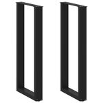 Casa si Gradina - Mobilier - Feronerie si accesorii mobila - Picioare pentru masuta de cafea in forma de U 2 buc Negru Otel - Infinity.ro