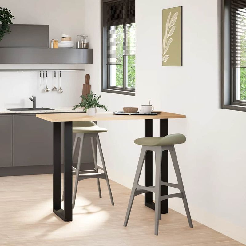 Casa si Gradina - Mobilier - Feronerie si accesorii mobila - Picioare pentru masuta de cafea in forma de U 2 buc Negru Otel - Infinity.ro