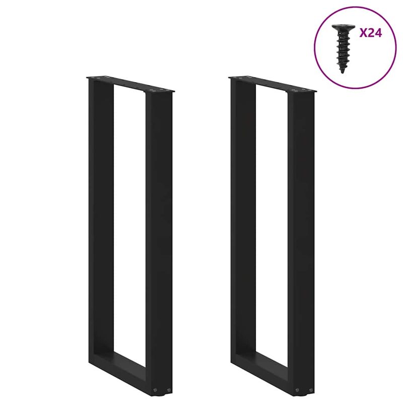 Casa si Gradina - Mobilier - Feronerie si accesorii mobila - Picioare pentru masuta de cafea in forma de U 2 buc Negru Otel - Infinity.ro