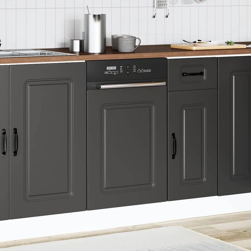 Electronice si Electrocasnice - Masini de spalat vase - Accesorii masini de spalat vase - Panou pentru masina spalat vase „Kalmar” negru lemn prelucrat - Infinity.ro