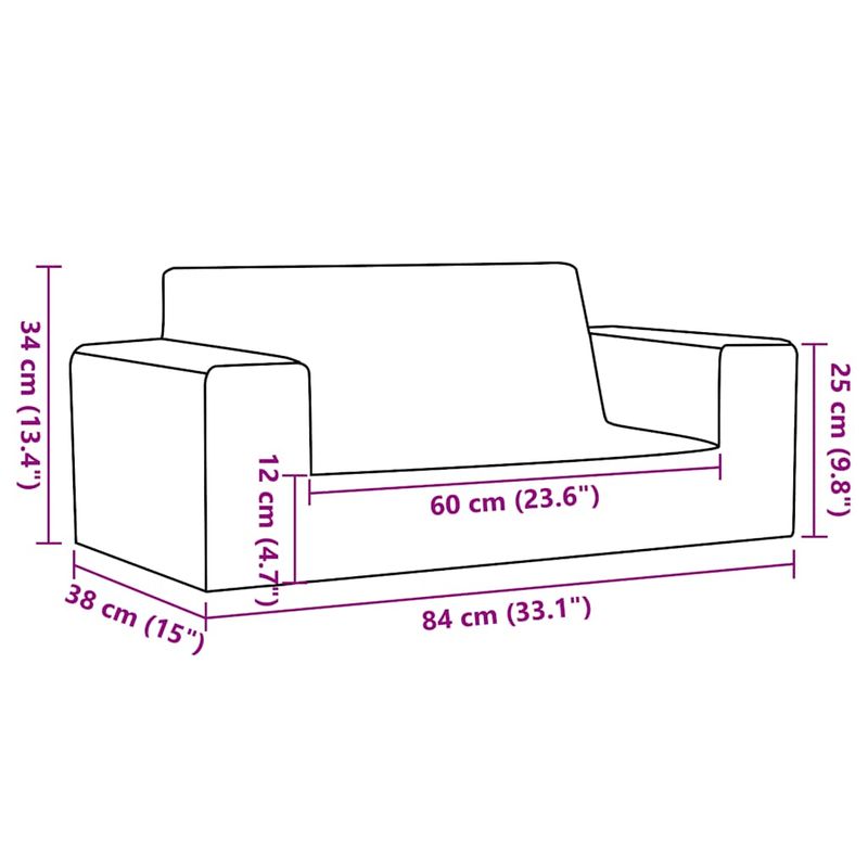 Casa si Gradina - Mobilier - Mobilier copii - Mobilier camera copiilor - Canapea pentru copii cu 2 locuri, albastru, plus moale - Infinity.ro