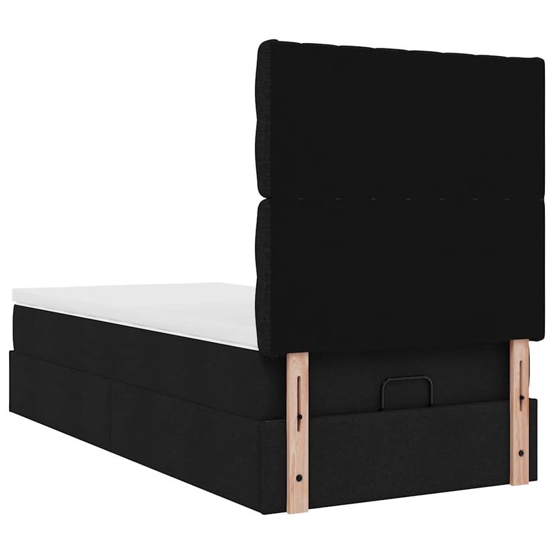 Casa si Gradina - Mobilier - Paturi si accesorii - Paturi - Cadru pat otoman cu saltea tesatura neagra 80x200 cm - Infinity.ro
