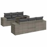 Casa si Gradina - Gradina si terasa - Mobilier exterior - Seturi mobila gradina - Set canapele de gradina, 7 piese, cu perne, gri, poliratan - Infinity.ro