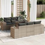 Casa si Gradina - Gradina si terasa - Mobilier exterior - Seturi mobila gradina - Set canapele de gradina, 7 piese, cu perne, gri, poliratan - Infinity.ro