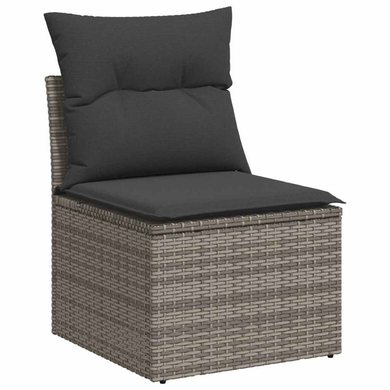 Casa si Gradina - Gradina si terasa - Mobilier exterior - Seturi mobila gradina - Set canapele de gradina, 7 piese, cu perne, gri, poliratan - Infinity.ro
