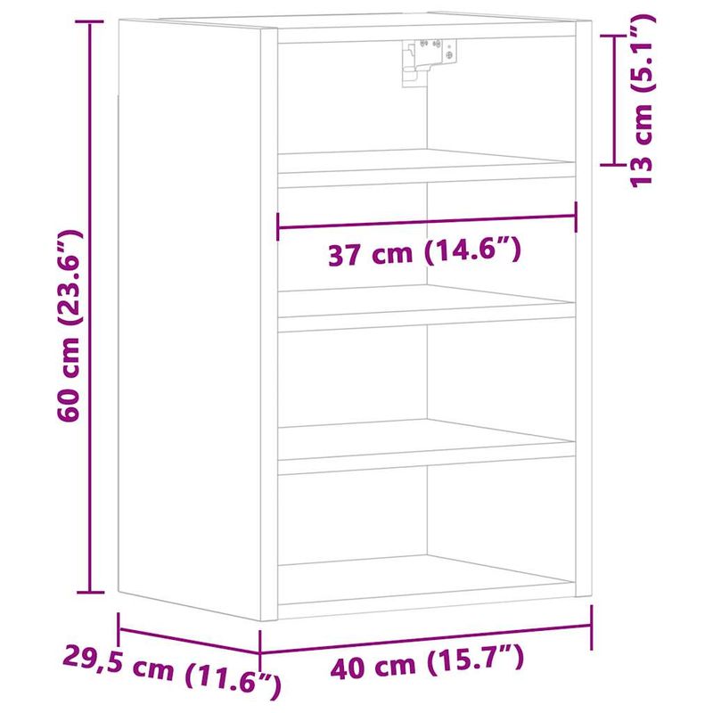 Casa si Gradina - Mobilier - Comode si corpuri - Corpuri bucatarie - Dulap suspendat, stejar maro, 40x29,5x60 cm, lemn prelucrat - Infinity.ro