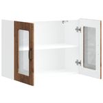 Casa si Gradina - Mobilier - Comode si corpuri - Corpuri bucatarie - Dulap bucatarie cu usa sticla Kalmar Lemn vechi lemn prelucrat, model 1x dulap de perete din sticlă (2 uși), mărime 80x31x60 cm - Infinity.ro