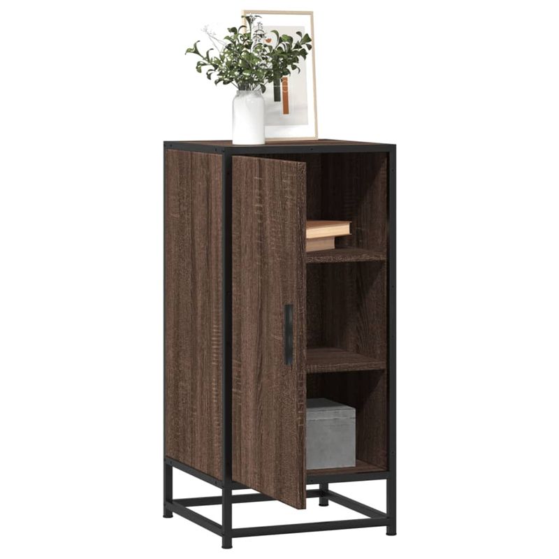 Casa si Gradina - Mobilier - Comode si corpuri - Comode - Dulap, stejar maro, 35,5x35x76 cm, lemn prelucrat si metal - Infinity.ro