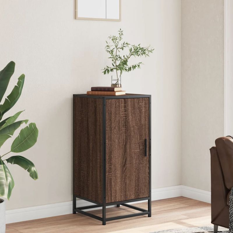 Casa si Gradina - Mobilier - Comode si corpuri - Comode - Dulap, stejar maro, 35,5x35x76 cm, lemn prelucrat si metal - Infinity.ro