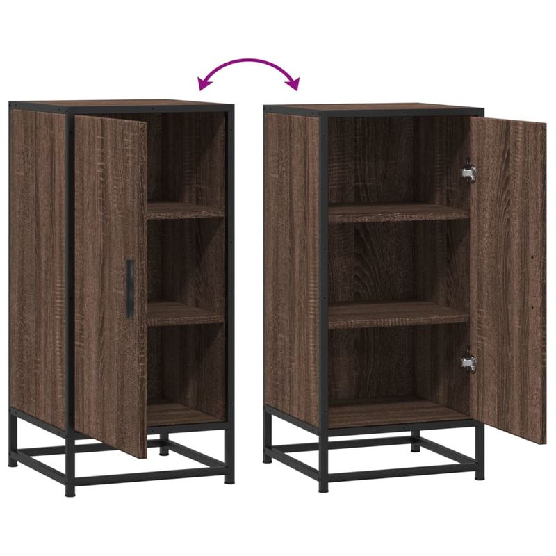 Casa si Gradina - Mobilier - Comode si corpuri - Comode - Dulap, stejar maro, 35,5x35x76 cm, lemn prelucrat si metal - Infinity.ro