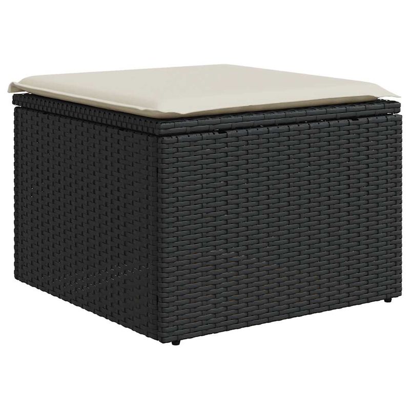 Casa si Gradina - Gradina si terasa - Mobilier exterior - Seturi mobila gradina - Set mobilier gradina perne 6 piese negru poliratan/lemn acacia - Infinity.ro