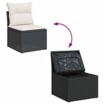 Casa si Gradina - Gradina si terasa - Mobilier exterior - Seturi mobila gradina - Set mobilier gradina perne 6 piese negru poliratan/lemn acacia - Infinity.ro