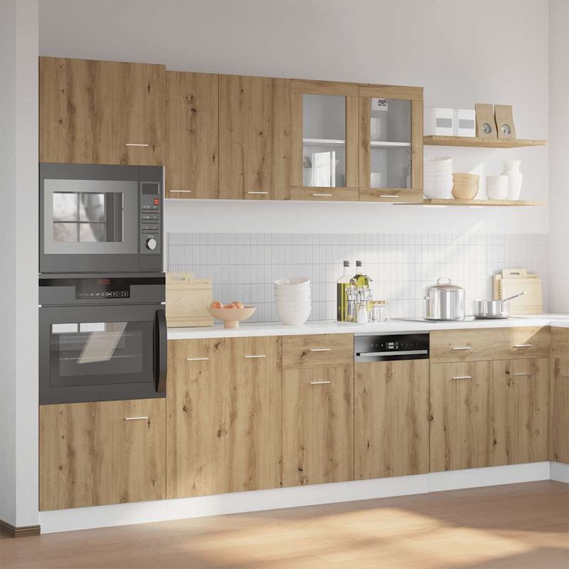 Casa si Gradina - Mobilier - Comode si corpuri - Corpuri bucatarie - Set dulapuri de bucatarie 7 piese Artisan Stejar lemn prelucrat - Infinity.ro