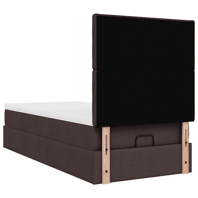 Casa si Gradina - Mobilier - Paturi si accesorii - Paturi - Cadru de pat otoman cu saltea tesatura maro inchis 100x200 cm - Infinity.ro