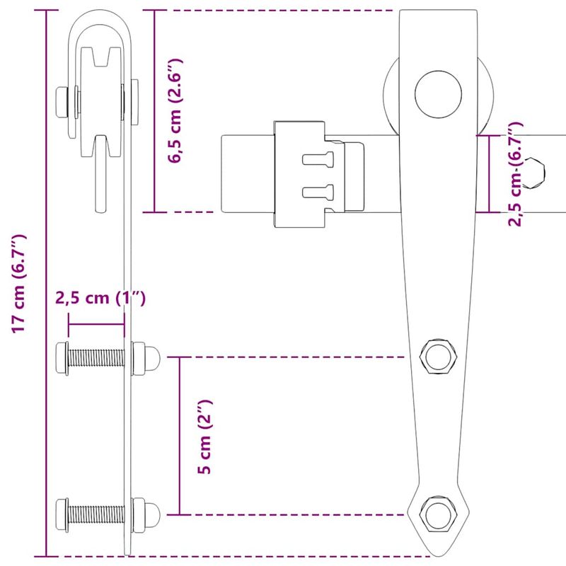Casa si Gradina/Constructii/Scule de mana si unelte/Accesorii scule de mana - Set usi glisante pentru dulap 213 cm otel carbon - Infinity.ro