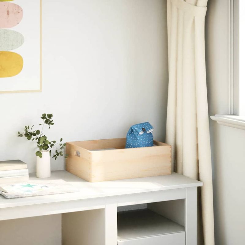 Casa si Gradina - Mobilier - Organizare si depozitare - Cutii depozitare - Cutie din lemn cu manere 40x30x13 cm din lemn masiv de pin - Infinity.ro