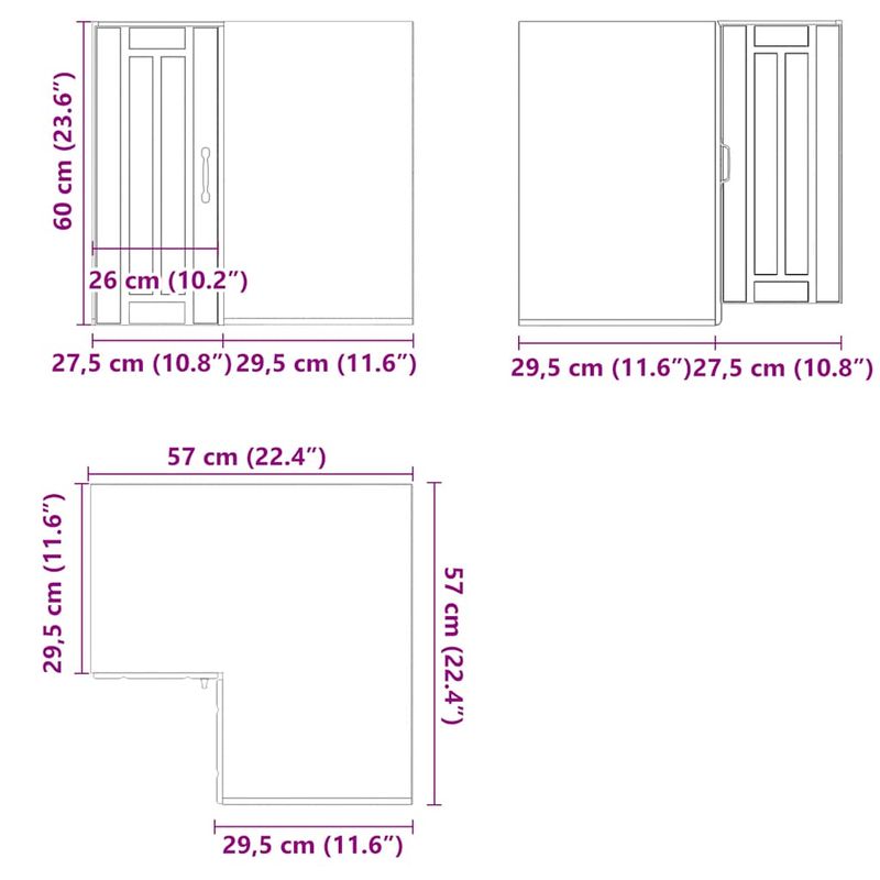 Casa si Gradina - Mobilier - Comode si corpuri - Corpuri bucatarie - Dulap de colt de bucatarie „Lucca” gri Sonoma Lemn prelucrat - Infinity.ro
