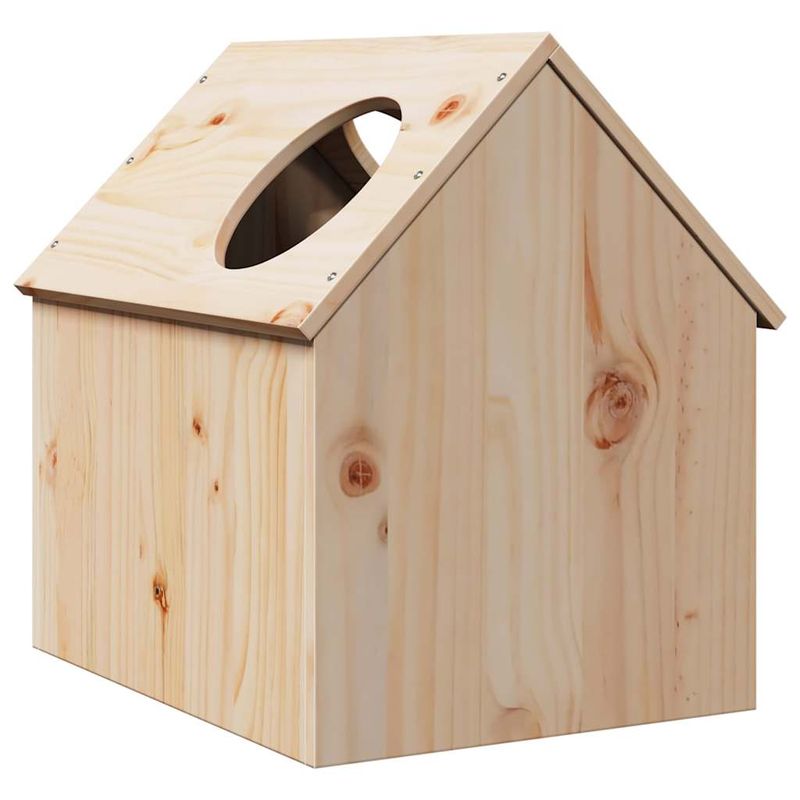 Petshop - Accesorii petshop - Jucarii animale - Ansambluri de joaca - Casa pentru pisici 41x50x50 cm din lemn masiv de pin - Infinity.ro